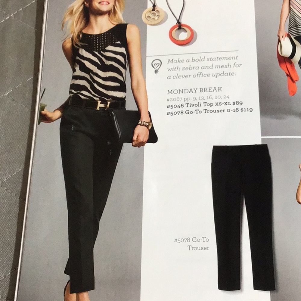 EUC CAbi #5046 Tivoli Top size S & #5078 Go-To Trouser size 4 SET